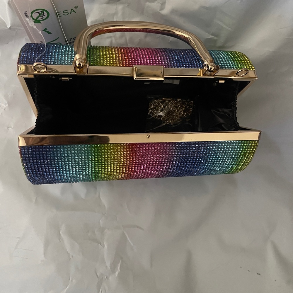 Calessa Multi-Color Glitter Wristlet with Gold Details - Picture 5 of 5